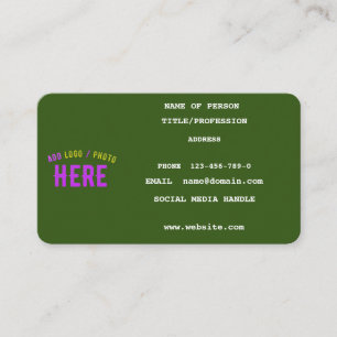 STYLISH MODERN CUSTOM FOREST GREEN VERIFIED BRAND CALLING CARD