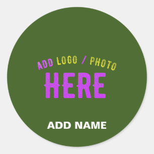 STYLISH MODERN CUSTOM FOREST GREEN VERIFIED BRAND CLASSIC ROUND STICKER