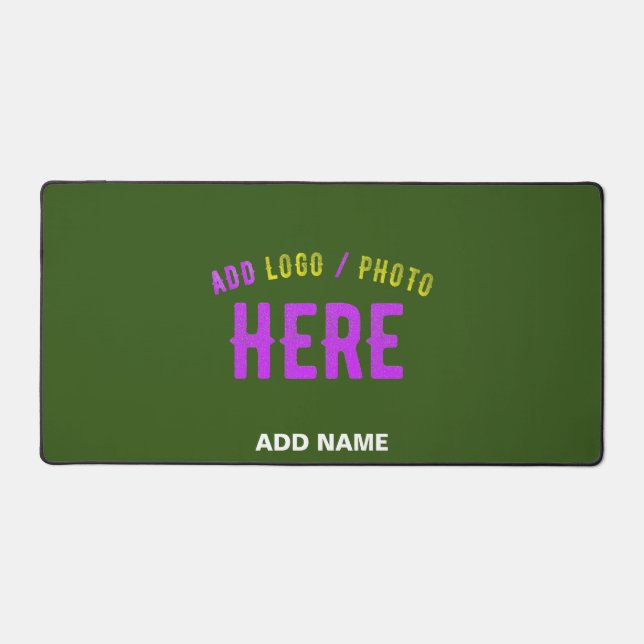 STYLISH MODERN CUSTOM FOREST GREEN VERIFIED BRAND DESK MAT (Front)