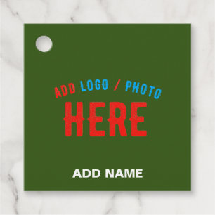 STYLISH MODERN CUSTOM FOREST GREEN VERIFIED BRAND FAVOUR TAGS