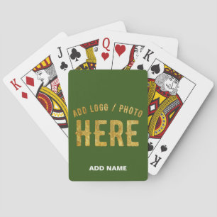 STYLISH MODERN CUSTOM FOREST GREEN VERIFIED BRAND PLAYING CARDS