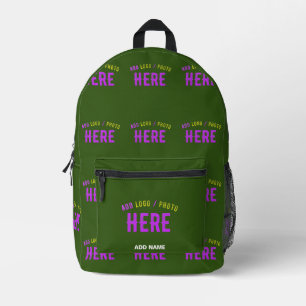 STYLISH MODERN CUSTOM FOREST GREEN VERIFIED BRAND PRINTED BACKPACK