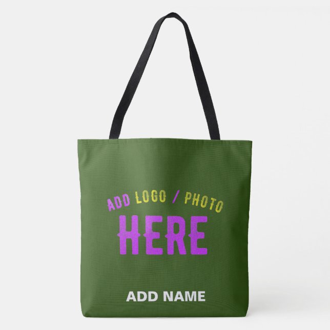 STYLISH MODERN CUSTOM FOREST GREEN VERIFIED BRAND TOTE BAG (Front)