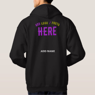 STYLISH MODERN CUSTOM FRONT AND BACK BLACK BRANDED HOODIE