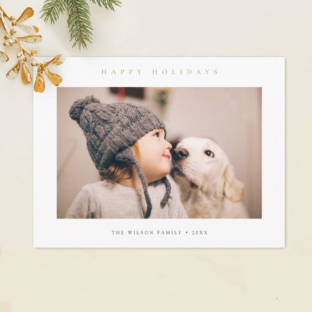 Stylish Modern Custom Holiday Photo Postcard (Creator Uploaded)
