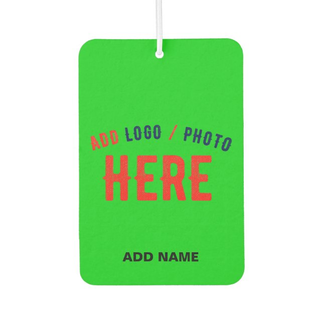 STYLISH MODERN CUSTOM LIME GREEN VERIFIED BRANDED CAR AIR FRESHENER (Front)