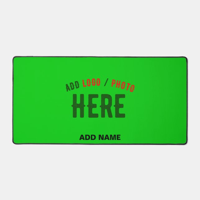STYLISH MODERN CUSTOM LIME GREEN VERIFIED BRANDED DESK MAT (Front)