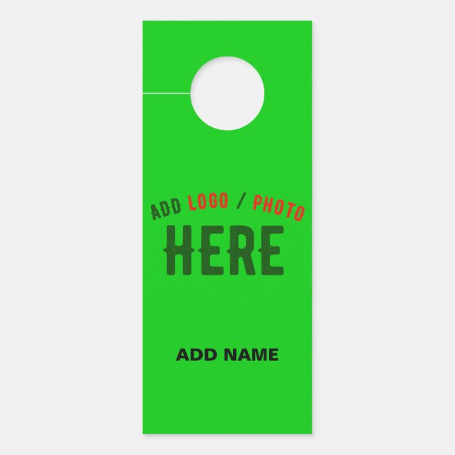 STYLISH MODERN CUSTOM LIME GREEN VERIFIED BRANDED DOOR HANGER (Front)