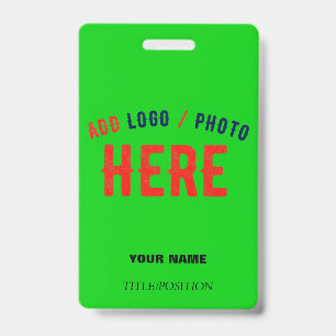 STYLISH MODERN CUSTOM LIME GREEN VERIFIED BRANDED ID BADGE