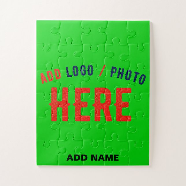 STYLISH MODERN CUSTOM LIME GREEN VERIFIED BRANDED JIGSAW PUZZLE (Vertical)
