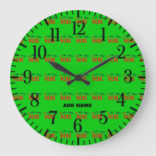 STYLISH MODERN CUSTOM LIME GREEN VERIFIED BRANDED LARGE CLOCK