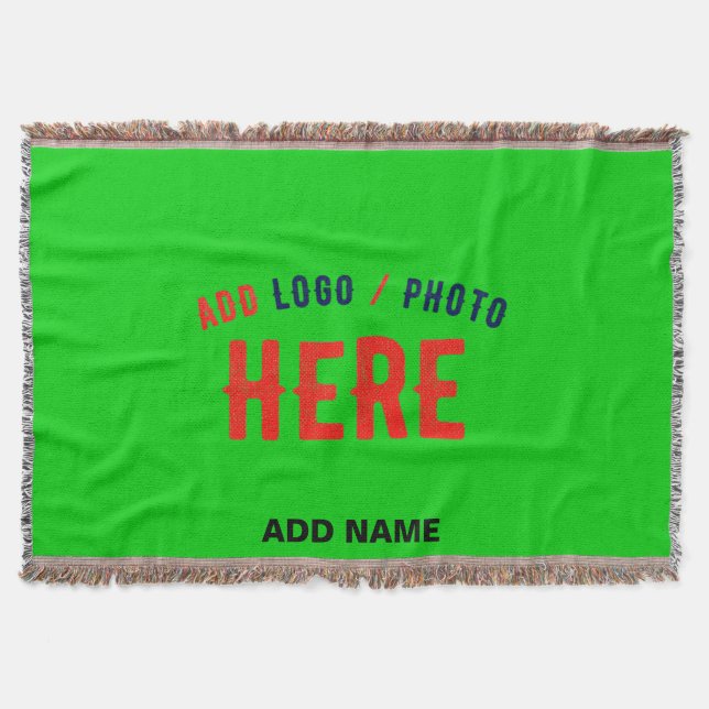 STYLISH MODERN CUSTOM LIME GREEN VERIFIED BRANDED THROW BLANKET (Front)