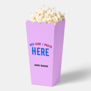 STYLISH MODERN CUSTOM MAUVE VERIFIED BRAND POPCORN FAVOUR BOX