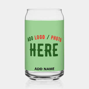 STYLISH MODERN CUSTOM MINT GREEN VERIFIED BRANDED CAN GLASS