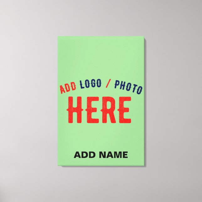 STYLISH MODERN CUSTOM MINT GREEN VERIFIED BRANDED CANVAS PRINT (Front)