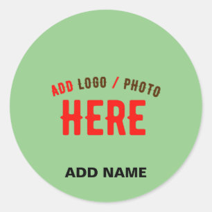 STYLISH MODERN CUSTOM MINT GREEN VERIFIED BRANDED CLASSIC ROUND STICKER