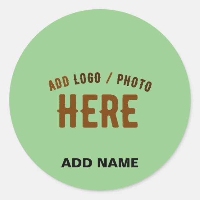 STYLISH MODERN CUSTOM MINT GREEN VERIFIED BRANDED CLASSIC ROUND STICKER (Front)