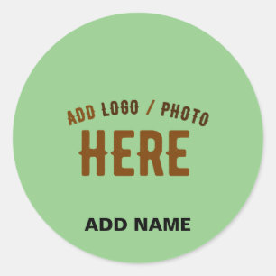 STYLISH MODERN CUSTOM MINT GREEN VERIFIED BRANDED CLASSIC ROUND STICKER
