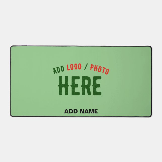 STYLISH MODERN CUSTOM MINT GREEN VERIFIED BRANDED DESK MAT (Front)