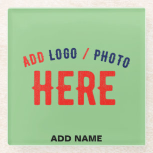 STYLISH MODERN CUSTOM MINT GREEN VERIFIED BRANDED GLASS COASTER
