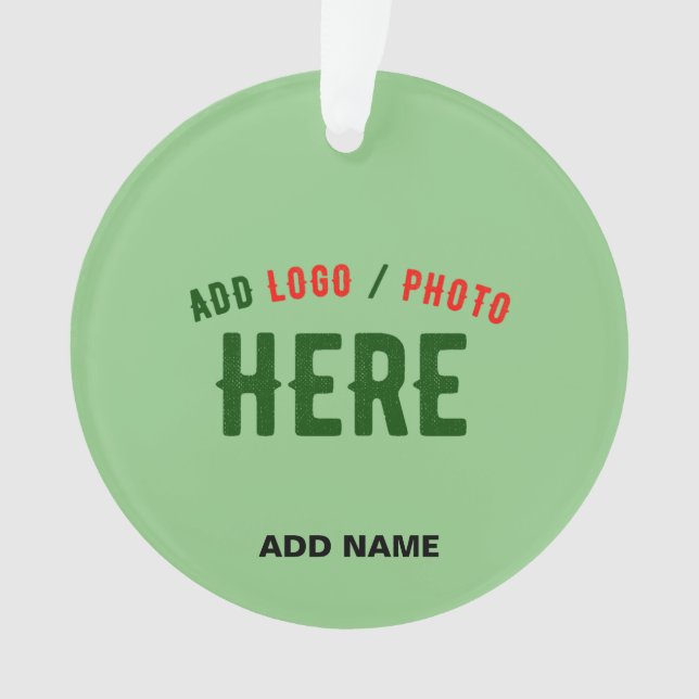 STYLISH MODERN CUSTOM MINT GREEN VERIFIED BRANDED ORNAMENT (Front)