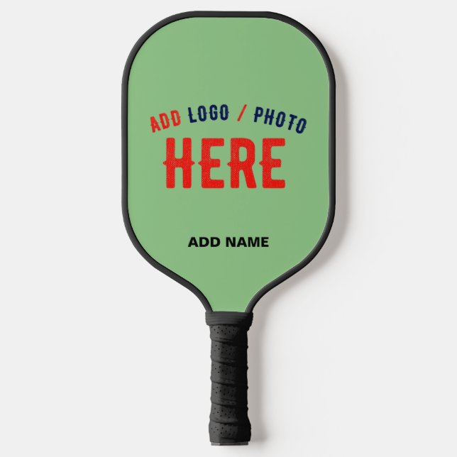 STYLISH MODERN CUSTOM MINT GREEN VERIFIED BRANDED PICKLEBALL PADDLE (Front)