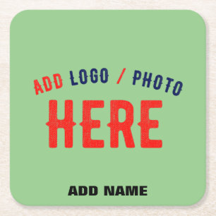 STYLISH MODERN CUSTOM MINT GREEN VERIFIED BRANDED SQUARE PAPER COASTER