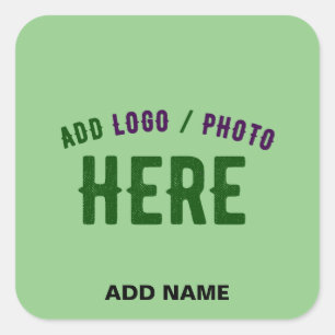 STYLISH MODERN CUSTOM MINT GREEN VERIFIED BRANDED SQUARE STICKER