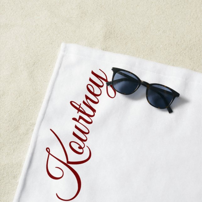 STYLISH MODERN CUSTOM NAME BRIDE BACHELOR PARTY  BEACH TOWEL (In Situ)