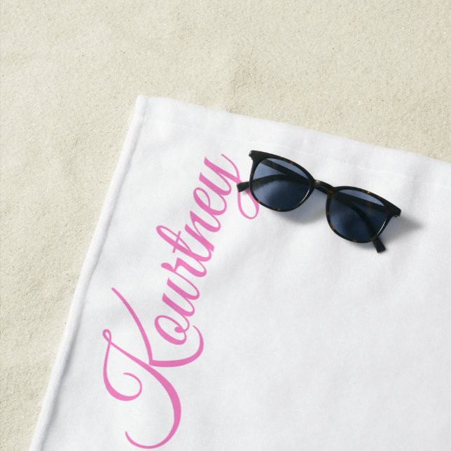 STYLISH MODERN CUSTOM NAME BRIDE BACHELOR PARTY  BEACH TOWEL (In Situ)