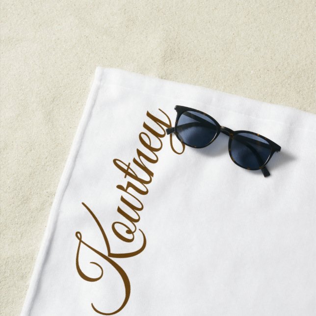 STYLISH MODERN CUSTOM NAME BRIDE BACHELOR PARTY  BEACH TOWEL (In Situ)