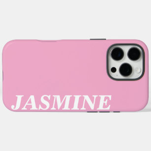 STYLISH MODERN CUSTOM NAME SOLID BABY PINK COLOUR iPhone 16 PRO MAX CASE