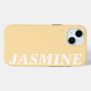 STYLISH MODERN CUSTOM NAME SOLID BEIGE COLOUR iPhone 15 CASE