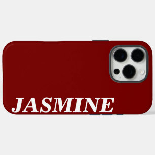 STYLISH MODERN CUSTOM NAME SOLID CHEERY RED COLOUR iPhone 16 PRO MAX CASE