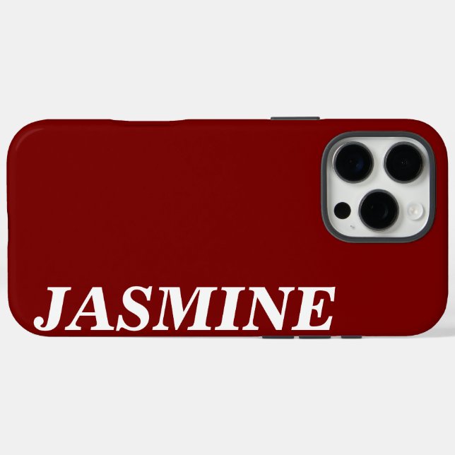 STYLISH MODERN CUSTOM NAME SOLID CHEERY RED COLOUR Case-Mate iPhone CASE (Back (Horizontal))