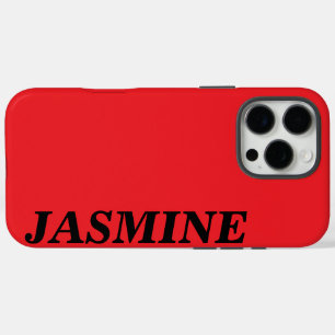 STYLISH MODERN CUSTOM NAME SOLID CLASIC RED COLOUR iPhone 16 PRO MAX CASE