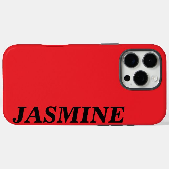 STYLISH MODERN CUSTOM NAME SOLID CLASIC RED COLOUR Case-Mate iPhone CASE (Back (Horizontal))
