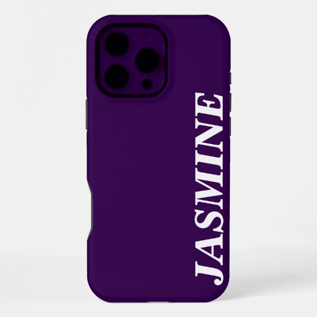 STYLISH MODERN CUSTOM NAME SOLID PURPLE COLOUR iPhone CASE (Back)