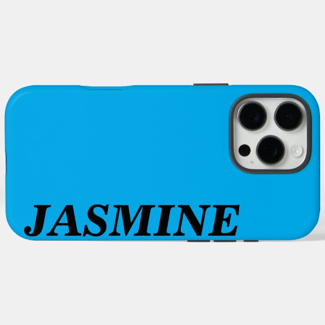 STYLISH MODERN CUSTOM NAME SOLID SKY BLUE COLOUR  Case-Mate iPhone CASE (Back (Horizontal))