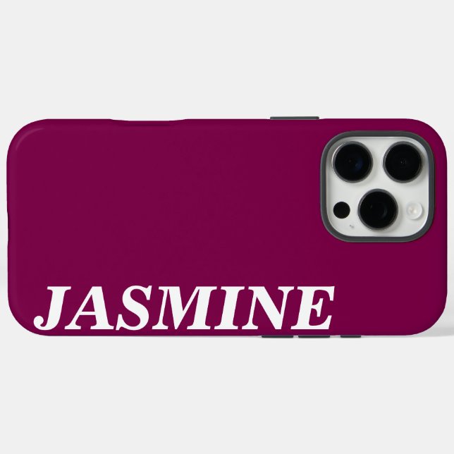 STYLISH MODERN CUSTOM NAME SOLID WINE COLOUR Case-Mate iPhone CASE (Back (Horizontal))