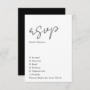 Stylish Modern Custom Names Tuxedo Gold Wedding RSVP Card