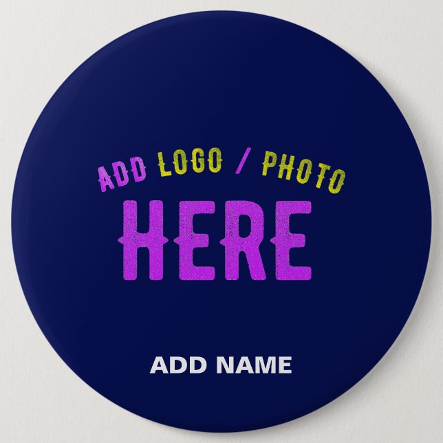 STYLISH MODERN CUSTOM NAVY BLUE VERIFIED BRANDED 6 CM ROUND BADGE (Front)