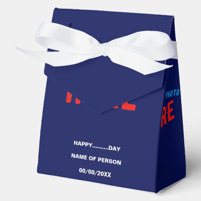 STYLISH MODERN CUSTOM NAVY BLUE VERIFIED BRANDED FAVOUR BOX (Front)