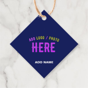 STYLISH MODERN CUSTOM NAVY BLUE VERIFIED BRANDED FAVOUR TAGS