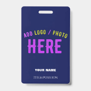 STYLISH MODERN CUSTOM NAVY BLUE VERIFIED BRANDED ID BADGE