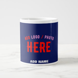 STYLISH MODERN CUSTOM NAVY BLUE VERIFIED BRANDED LARGE COFFEE MUG