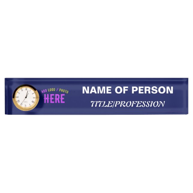 STYLISH MODERN CUSTOM NAVY BLUE VERIFIED BRANDED NAMEPLATE (Front)