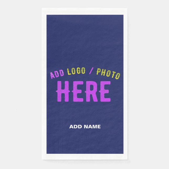 STYLISH MODERN CUSTOM NAVY BLUE VERIFIED BRANDED NAPKIN (Front)