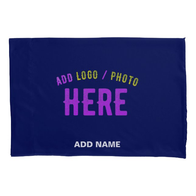 STYLISH MODERN CUSTOM NAVY BLUE VERIFIED BRANDED PILLOWCASE (Front)