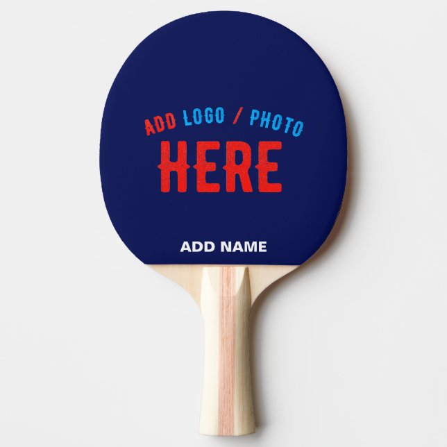 STYLISH MODERN CUSTOM NAVY BLUE VERIFIED BRANDED PING PONG PADDLE (Front)